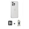 MARSİLYAN™- iPhone 15 Pro Max Kılıf Eksen Form Serisi - Siyah Bilvis Hayalet Cam Ekran Koruyucu + PVD Metal Kamera Lens - SH