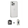 MARSİLYAN™- iPhone 15 Pro Max Kılıf Eksen Form Serisi - Siyah Bilvis Hayalet Cam Ekran Koruyucu + PVD Metal Kamera Lens - TU