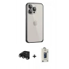 MARSİLYAN™- iPhone 15 Pro Max Kılıf Eksen Form Serisi - Siyah Bilvis Hayalet Cam Ekran Koruyucu + Raze Metal Kamera Lens - SH