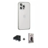 MARSİLYAN™- iPhone 15 Pro Max Kılıf Eksen Form Serisi - Siyah Bilvis Hayalet Cam Ekran Koruyucu + Raze Metal Kamera Lens - LT