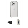 MARSİLYAN™- iPhone 15 Pro Max Kılıf Eksen Form Serisi - Siyah Bilvis Hayalet Cam Ekran Koruyucu + Raze Metal Kamera Lens - SH
