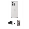 MARSİLYAN™- iPhone 15 Pro Max Kılıf Eksen Form Serisi - Siyah Bilvis Hayalet Cam Ekran Koruyucu + Raze Metal Kamera Lens - GS