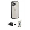 MARSİLYAN™- iPhone 15 Pro Max Kılıf Eksen Form Serisi - Siyah Bilvis Hayalet Cam Ekran Koruyucu + Raze Metal Kamera Lens - TMGI