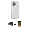 MARSİLYAN™- iPhone 15 Pro Max Kılıf Eksen Form Serisi - Siyah Buffer Cam Ekran Koruyucu + Raze Metal Kamera Lens - GS