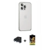 MARSİLYAN™- iPhone 15 Pro Max Kılıf Eksen Form Serisi - Siyah Buffer Cam Ekran Koruyucu + Raze Metal Kamera Lens - LT