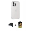 MARSİLYAN™- iPhone 15 Pro Max Kılıf Eksen Form Serisi - Siyah Buffer Cam Ekran Koruyucu + Raze Metal Kamera Lens - LT