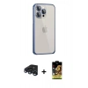 MARSİLYAN™- iPhone 15 Pro Max Kılıf Eksen Form Serisi - Siyah Buffer Cam Ekran Koruyucu + Raze Metal Kamera Lens - LT