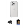 MARSİLYAN™- iPhone 15 Pro Max Kılıf Eksen Form Serisi - Siyah Buffer Hayalet Cam Ekran Koruyucu + Raze Metal Kamera Lens - GS
