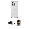 MARSİLYAN™- iPhone 15 Pro Max Kılıf Eksen Form Serisi - Siyah Buffer Hayalet Cam Ekran Koruyucu + Raze Metal Kamera Lens - LT