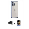 MARSİLYAN™- iPhone 15 Pro Max Kılıf Eksen Form Serisi - Siyah Buffer Hayalet Cam Ekran Koruyucu + Raze Metal Kamera Lens - GS