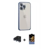 MARSİLYAN™- iPhone 15 Pro Max Kılıf Eksen Form Serisi - Siyah Buffer Hayalet Cam Ekran Koruyucu + Raze Metal Kamera Lens - LT