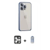 MARSİLYAN™- iPhone 15 Pro Max Kılıf Eksen Form Serisi - Siyah Joko Magic 5D Cam + PVD Metal Kamera Lens - GS