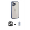 MARSİLYAN™- iPhone 15 Pro Max Kılıf Eksen Form Serisi - Siyah Joko Magic 5D Cam + PVD Metal Kamera Lens - SH