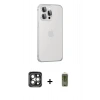 MARSİLYAN™- iPhone 15 Pro Max Kılıf Eksen Form Serisi - Siyah Joko Magic 5D Hayalet Cam + PVD Metal Kamera Lens - GI