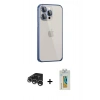 MARSİLYAN™- iPhone 15 Pro Max Kılıf Eksen Form Serisi - Siyah Polymer Nano Ekran Koruyucu + Raze Metal Kamera Lens - GS