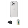 MARSİLYAN™- iPhone 15 Pro Max Kılıf Eksen Form Serisi - Siyah Polymer Nano Ekran Koruyucu + Raze Metal Kamera Lens - LT