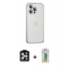 MARSİLYAN™- iPhone 15 Pro Max Kılıf Eksen Form Serisi - Siyah Polymer Nano Ekran Koruyucu + PVD Metal Kamera Lens - TU