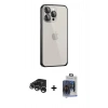 MARSİLYAN™- iPhone 15 Pro Max Kılıf Eksen Form Serisi - Siyah Vanessa Magic Cam + Raze Metal Kamera Lens - GS