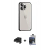 MARSİLYAN™- iPhone 15 Pro Max Kılıf Eksen Form Serisi - Siyah Vanessa Magic Cam + Raze Metal Kamera Lens - TMGI