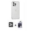 MARSİLYAN™- iPhone 15 Pro Max Kılıf Eksen Form Serisi - Siyah Vanessa Magic Cam + PVD Metal Kamera Lens - SH