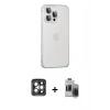 MARSİLYAN™- iPhone 15 Pro Max Kılıf Eksen Form Serisi - Siyah Vanessa Magic Hayalet Cam + PVD Metal Kamera Lens - GI