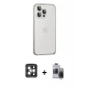 MARSİLYAN™- iPhone 15 Pro Max Kılıf Eksen Form Serisi - Siyah Vanessa Magic Hayalet Cam + PVD Metal Kamera Lens - GI