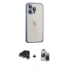 MARSİLYAN™- iPhone 15 Pro Max Kılıf Eksen Form Serisi - Siyah Vanessa Magic Hayalet Cam + Raze Metal Kamera Lens - GS