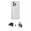 MARSİLYAN™- iPhone 15 Pro Max Kılıf Eksen Form Serisi - Siyah Vanessa Magic Hayalet Cam + Raze Metal Kamera Lens - GS