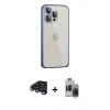 MARSİLYAN™- iPhone 15 Pro Max Kılıf Eksen Form Serisi - Siyah Vanessa Magic Hayalet Cam + Raze Metal Kamera Lens - LT