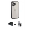 MARSİLYAN™- iPhone 15 Pro Max Kılıf Eksen Form Serisi - Siyah Vanessa Magic Hayalet Cam + Raze Metal Kamera Lens - LT