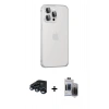 MARSİLYAN™- iPhone 15 Pro Max Kılıf Eksen Form Serisi - Siyah Vanessa Magic Hayalet Cam + Raze Metal Kamera Lens - LT