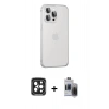MARSİLYAN™- iPhone 15 Pro Max Kılıf Eksen Form Serisi - Siyah Vanessa Magic Hayalet Cam + PVD Metal Kamera Lens - SH