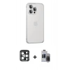 MARSİLYAN™- iPhone 15 Pro Max Kılıf Eksen Form Serisi - Siyah Vanessa Magic Hayalet Cam + PVD Metal Kamera Lens - LT