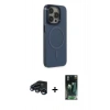 MARSİLYAN™- iPhone 15 Pro Max Kılıf Eksen Işık Prime - Siyah 360 Mat Full Body Arka Koruyucu + Raze Metal Kamera Lens - LT