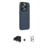 MARSİLYAN™- iPhone 15 Pro Max Kılıf Eksen Işık Prime - Siyah Bilvis 0.18mm Plus Cam Ekran Koruyucu + Raze Metal Kamera Lens - LT