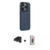 MARSİLYAN™- iPhone 15 Pro Max Kılıf Eksen Işık Prime - Siyah Bilvis 3D Cam Ekran Koruyucu + Raze Metal Kamera Lens - GS