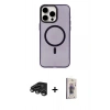 MARSİLYAN™- iPhone 15 Pro Max Kılıf Eksen Işık Prime - Siyah Bilvis 3D Cam Ekran Koruyucu + Raze Metal Kamera Lens - TMGI