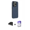 MARSİLYAN™- iPhone 15 Pro Max Kılıf Eksen Işık Prime - Siyah Bilvis 5in1 3D Magic Cam Ekran Koruyucu + Raze Metal Kamera Lens - GS