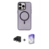 MARSİLYAN™- iPhone 15 Pro Max Kılıf Eksen Işık Prime - Siyah Bilvis 5in1 3D Magic Cam Ekran Koruyucu + Raze Metal Kamera Lens - SH