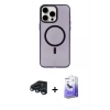 MARSİLYAN™- iPhone 15 Pro Max Kılıf Eksen Işık Prime - Siyah Bilvis 5in1 5D Magic Hayalet Cam Ekran Koruyucu + Raze Metal Kamera Lens - LT