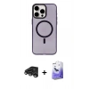 MARSİLYAN™- iPhone 15 Pro Max Kılıf Eksen Işık Prime - Siyah Bilvis 5in1 5D Magic Hayalet Cam Ekran Koruyucu + Raze Metal Kamera Lens - TMGI