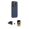 MARSİLYAN™- iPhone 15 Pro Max Kılıf Eksen Işık Prime - Siyah Buffer Cam Ekran Koruyucu + Raze Metal Kamera Lens - GS