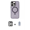 MARSİLYAN™- iPhone 15 Pro Max Kılıf Eksen Işık Prime - Siyah Joko Magic 5D Cam + PVD Metal Kamera Lens - GS