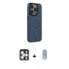 MARSİLYAN™- iPhone 15 Pro Max Kılıf Eksen Işık Prime - Siyah Joko Magic 5D Cam + PVD Metal Kamera Lens - GS