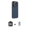 MARSİLYAN™- iPhone 15 Pro Max Kılıf Eksen Işık Prime - Siyah Joko Magic 5D Cam + PVD Metal Kamera Lens - TU