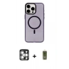 MARSİLYAN™- iPhone 15 Pro Max Kılıf Eksen Işık Prime - Siyah Joko Magic 5D Hayalet Cam + PVD Metal Kamera Lens - GS