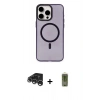 MARSİLYAN™- iPhone 15 Pro Max Kılıf Eksen Işık Prime - Siyah Joko Magic 5D Hayalet Cam + Gümüş Raze Metal Kamera Lens