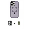 MARSİLYAN™- iPhone 15 Pro Max Kılıf Eksen Işık Prime - Siyah Joko Magic 5D Hayalet Cam + PVD Metal Kamera Lens - LT