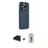 MARSİLYAN™- iPhone 15 Pro Max Kılıf Eksen Işık Prime - Siyah Polymer Nano Ekran Koruyucu + Raze Metal Kamera Lens - SH