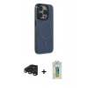 MARSİLYAN™- iPhone 15 Pro Max Kılıf Eksen Işık Prime - Siyah Polymer Nano Ekran Koruyucu + Raze Metal Kamera Lens - LT